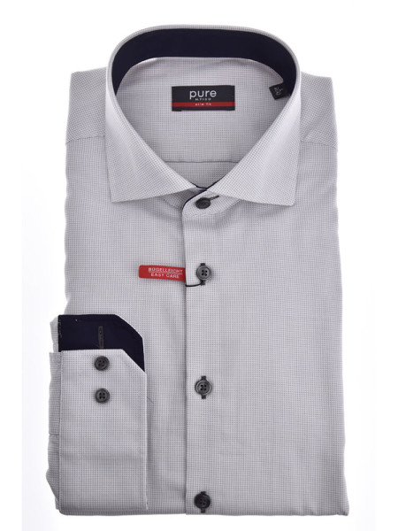 Camisa Pure MODERN FIT ESTRUCTURA gris con cuello cutaway de corte moderno