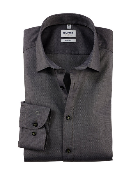 Camisa Olymp LEVEL 5 NATTÉ marrón con cuello New York Kent de corte estrecho