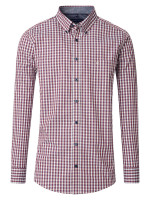 Camisa CasaModa COMFORT FIT EASY CARE rojo con cuello Button Down de corte clásico