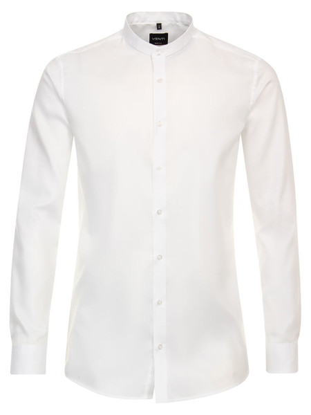 Venti shirt BODY FIT PRINT white with Stand-up collar collar in narrow cut