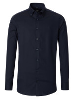 Camisa Venti MODERN FIT FINO OXFORD azul oscuro con cuello Button Down de corte moderno