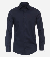 Camisa Venti MODERN FIT TWILL azul oscuro con cuello Kent de corte moderno