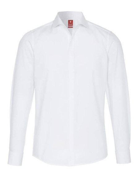 Camisa Pure SLIM FIT UNI POPELINE blanco con cuello cutaway de corte estrecho