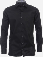 Camicia CASAMODA MODERN FIT UNI POPELINE nero con Kent collar in taglio moderno