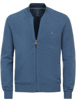 Redmond Vest COMFORT FIT MELANGE middelblauw met Opstaande kraag-kraag in klassieke snit