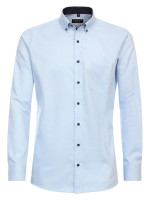 Redmond shirt MODERN FIT STRUCTURE light blue with Button Down collar in modern cut