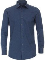 Camisa Venti MODERN FIT JERSEY azul medio con cuello Kent de corte moderno