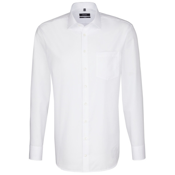 Camisa Seidensticker COMFORT UNI POPELINE blanco con cuello Business Kent de corte clásico