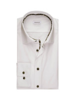 Camisa Seidensticker SLIM UNI POPELINE blanco con cuello Business Kent de corte estrecho