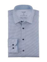 Camisa Olymp LEVEL 5 JERSEY blanco con cuello New York Kent de corte estrecho