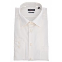 Camicia Jupiter COMFORT FIT UNI POPELINE beige con Kent collar in taglio classico