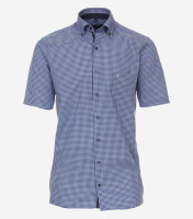 Camisa CasaModa COMFORT FIT UNI POPELINE azul medio con cuello Button Down de corte clásico