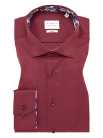 Eterna shirt SLIM FIT TWILL dark red with Kent collar in narrow cut