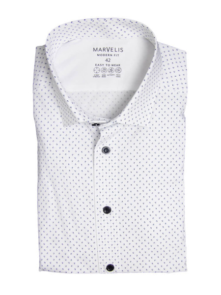 Chemise Marvelis MODERN FIT PERFORMANCE bleu clair avec col Kent moderne en coupe moderne