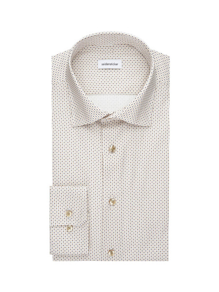 Camisa Seidensticker SLIM TWILL beige con cuello Business Kent de corte estrecho