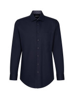 Camicia Seidensticker MODERN TWILL blu scuro con Business Kent collar in taglio moderno