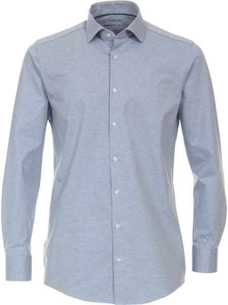 Camisa Venti MODERN FIT JERSEY azul claro con cuello Kent de corte moderno