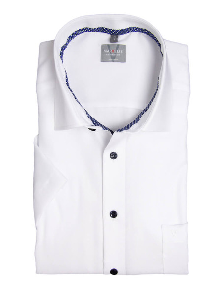 Camicia Marvelis COMFORT FIT UNI POPELINE bianco con Nuovo Kent collar in taglio classico