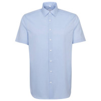 Seidensticker SHAPED shirt FIL À FIL light blue with Business Kent collar in modern cut