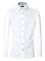 Camisa Redmond SLIM FIT TWILL blanco con cuello Kent de corte estrecho