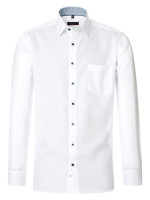 Camisa Redmond MODERN FIT TWILL blanco con cuello Kent de corte moderno