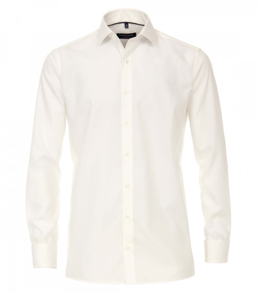 Camisa CASAMODA COMFORT FIT UNI POPELINE beige con cuello Kent de corte clásico