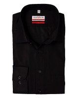 Marvelis MODERN FIT shirt UNI POPELINE black with New Kent collar in modern cut