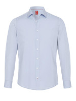 Pure shirt SLIM FIT UNI STRETCH light blue with Kent collar in narrow cut