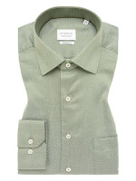 Camisa Eterna COMFORT FIT ESTRUCTURA verde con cuello Kent de corte clásico