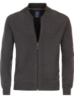 Cardigan Redmond REGULAR FIT MELANGE antracite con Colletto stand-up collar in taglio classico