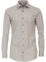 Venti shirt BODY FIT JERSEY grey with Kent collar in narrow cut