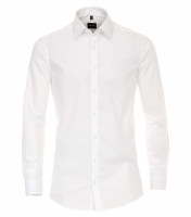 Venti shirt BODY FIT UNI POPELINE white with Kent collar in narrow cut