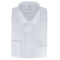 Camicia OLYMP Luxor comfort fit UNI POPELINE bianco con Nuovo Kent collar in taglio classico