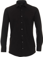 Venti shirt MODERN FIT JERSEY black with Kent collar in modern cut