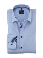 Camicia Olymp NO. SIX FAUX UNI azzurro con New York Kent collar in taglio super stretta