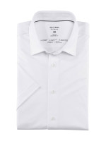 Olymp Hemd LUXOR modern fit JERSEY weiss mit New Kent Kragen in moderner Schnittform