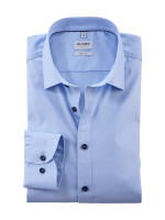 Camisa Olymp LEVEL 5 NATTÉ azul claro con cuello New York Kent de corte estrecho