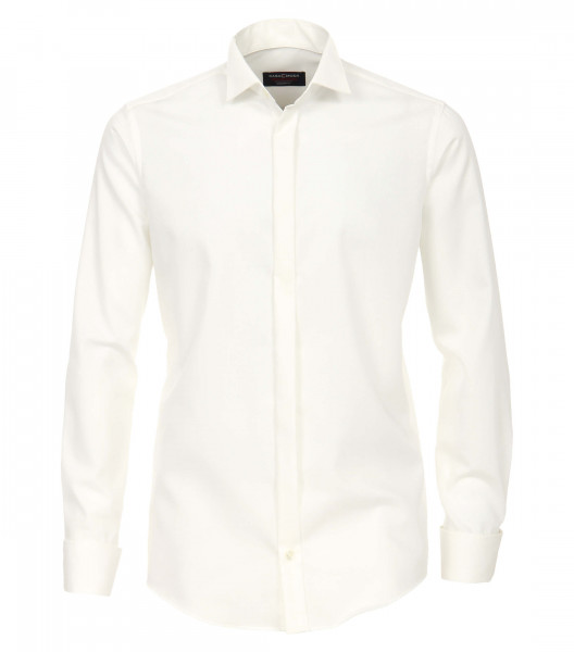 Camicia CASAMODA MODERN FIT UNI POPELINE beige con Ala collar in taglio moderno