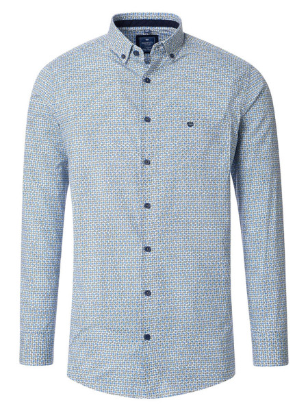 Redmond shirt COMFORT FIT PRINT green with Button Down collar in classic cut