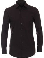 Camisa Venti BODY FIT JERSEY negro con cuello Kent de corte estrecho