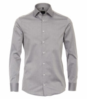 Camicia Venti MODERN FIT UNI POPELINE grigio con Kent collar in taglio moderno