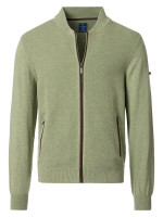 Cardigan Redmond COMFORT FIT STRUCTURE vert avec col Col montant en coupe classique