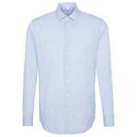 Seidensticker SHAPED shirt FIL À FIL light blue with Business Kent collar in modern cut