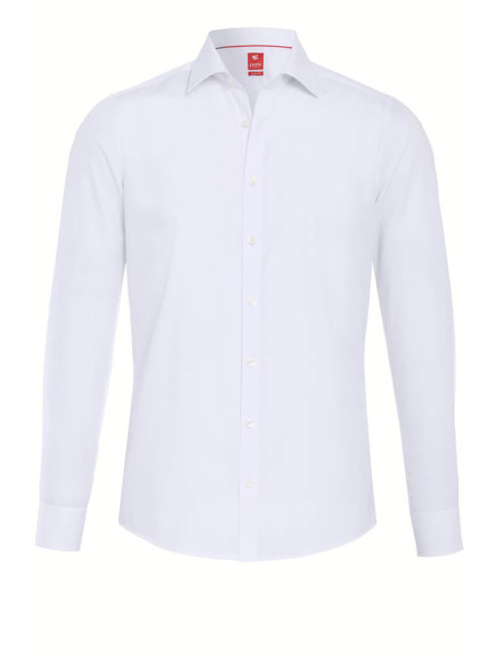 Camicia Pure SLIM FIT UNI POPELINE bianco con Kent collar in taglio stretto