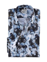 Camisa Olymp LEVEL 5 PRINT azul claro con cuello New York Kent de corte estrecho