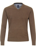 Redmond Pullover REGULAR FIT STRICK braun mit V-Ausschnitt Kragen in klassischer Schnittform