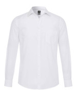 Chemise Pure MODERN FIT UNI POPELINE blanc avec col Kent en coupe moderne