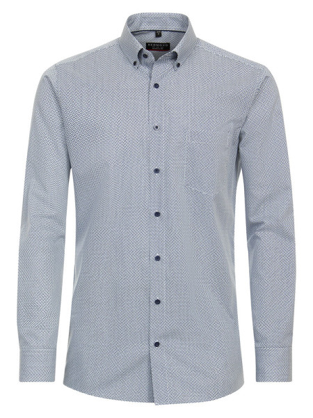 Redmond shirt MODERN FIT PRINT light blue with Button Down collar in modern cut