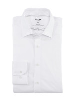 Camicia Olymp NO. SIX JERSEY bianco con Kent urbano collar in taglio super stretta