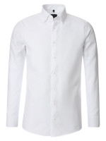 Camisa Venti MODERN FIT FINO OXFORD blanco con cuello Button Down de corte moderno